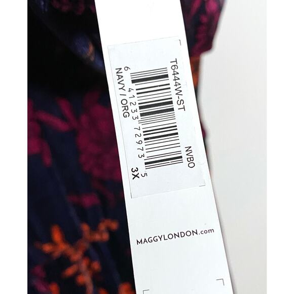 Maggy London Velvet Mini Fit & Flare Dress 3X Floral Bloomcore Prairie Boho NWT - Picture 7 of 8